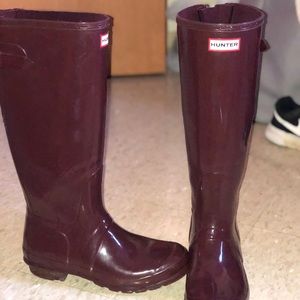 Wine colored Hunter Boots